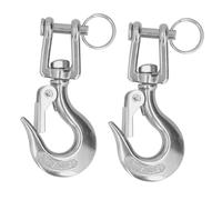 Oumefar Gancho de Cadena con Horquilla de Elevación, Accesorio de Aparejo Duradero de Acero Inoxidable para Grúas de Construcción y Equipos Eléctricos, Juego de 2 Piezas para Suministros