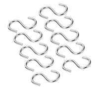 Oumefar Juego de 10 Ganchos en Forma de S de Metal Portátiles para Organización de Llaves y Toallas, Fuerte Soporte Colgante de Acero Inoxidable 304 para Almacenamiento en el Hogar, Cocina y Baño