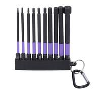 Oumefar Juego de 10 Puntas de Impacto TS2 de Acero de Aleación de Alta Resistencia, Juego de Puntas de Destornillador Magnético con Base para Uso Industrial Profesional, Violeta, 4