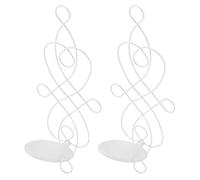 Oumefar Juego de 2 Candelabros Decorativos de Pared Dorados para Decoración de Pared, Candelabros de Pared para Dormitorio, Comedor(Blanco)