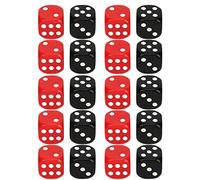 Oumefar Juego de Dados de 6 Caras 20 Piezas, Dados de Juego de Mesa Rojos Y Negros Impermeables de 25 MM/1 Pulgada para Juegos de Mesa de Fiesta de Bar de Club