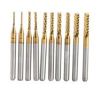 10pcs End Mill Cutter Set Titanium Coated End Mill Carburo cementado CNC Fresas rotativas Fresas Herramientas 1.0-3.0mm