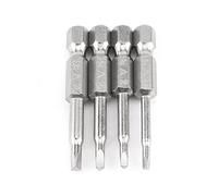 Oumefar Juego de Puntas de Destornillador Triangulares de 4 Piezas, Vástago Hexagonal Magnético de Acero S2 TA1.8/2.0/2.3/.7 para Destornilladores Eléctricos de Mano Taladros