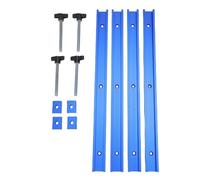 Oumefar Juego de Rieles Guía con Ranura en T de Aleación de Aluminio con Deslizadores M8 para Mesa de Sierra con Placa de Prensa para Carpintería, Fácil Instalación, Amplia Aplicación para Proyectos