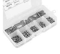 Oumefar Juego Organizador de Conectores de Pernos con Tuercas Hexagonales de Acero Inoxidable para Fácil Acceso, 210 Piezas Tuercas de Tornillo de Cabeza Redonda M2.5 para Aficionados y