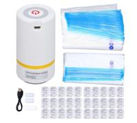 Oumefar Kit de Almacenamiento de Vacío de Filamento de Impresión 3D con Bomba Automática de 5V 3W 20pcs 34x30 Cm 5pcs 32x45 Cm Bolsas de Sellado para 0.5 Kg 0.75 Kg 1 Kg 2 Kg Carras