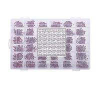 Oumefar Kit de Condensadores Cerámicos, 3600 Piezas, Surtido de 36 Valores, Cables Axiales de 1 PF a 100 NF 50 V, Componentes Electrónicos con Caja de Almacenamiento