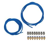 Oumefar Kit de Tubo de PTFE Azul para Impresora 3D con Conectores Neumáticos PC4-M6 PC4-M10 para Ender 3, PLA ABS Compatible de 1,75 Mm, Material Resistente Al Calor, Longitud 2 M, Accesorios para
