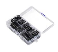 Oumefar Kit Surtido de Plástico Aislado con Zócalo de Chip IC para Conectar Placa de Circuito PCB, Juego de 66 Zócalos DIP IC para Entusiastas de la Electrónica