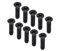 Oumefar Kit Surtido de Tornillos para Máquina Galvanizados Negros Avellanados para una Instalación y Extracción Seguras, Kit de 50 Tornillos Cruzados A2-70 M3 para Máquinas de Alta Precisión (M3*10)