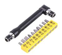 Oumefar Llave Doble en Forma de L, Llave Allen de 1/4 de Pulgada, Negra con 10 Piezas de Destornillador Juego S4 S5 S6 PH0 PH1 PH2 PH3 T15 T20 T25 Herramientas manuales