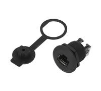 Oumefar Panel Montaje Acoplador RJ45 Ethernet Pase a Través de Conector de Bloqueo con Conector Conductor de Latón PA66 Vivienda para Aplicaciones Industriales Al Aire Libre