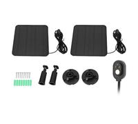 Oumefar Panel Solar de 12 W, Cargador Solar de 12 Vatios, Paquete de 2 IP65, Resistente a la Intemperie, Montaje Ajustable de 360 grados con Cable Magnético de 9,8 Pies para Arlo Pro 3