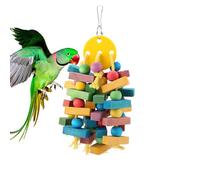 Oumefar - Perroquet Colgante Juguetes de pájaros, Columpio, Bloques de Madera, lágrima, Juguetes, Jaula de pájaros, Nido mordedura Juguetes para pájaros Loros