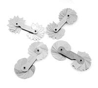 Oumefar Radius Fillet Gauge Set 4Pcs Acero Inoxidable R0.3-1.5 R1-6.5 R7-14.5 R15-25 Herramienta de medición del medidor de roscas para Superficies convexas y cóncavas