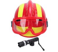 Oumefar Rescate Casco Búsqueda Rescate Trabajo de Seguridad de Sombrero Duro a la Casco Ajustable de PC con Diseño Reflectante de Luz para Sitios de Construcción Mineros Viajes (Rojo)
