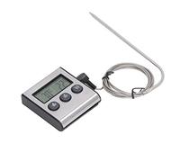 Oumefar Termómetro Digital para Carne, Temporizador Preestablecido de Lectura Precisa para Cocina, Asador, Horno, Cocineros con Sonda de Acero Inoxidable de Grado Alimenticio para Chefs Domésticos