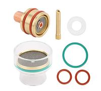 Oumefar TFM53NCN Kit de Soldadura TIG WP9 WP20 Juego de Pinzas de Copa de Vidrio Transparente para Soldadura Precisa y Trabajos Pequeños Construcción Duradera de Caucho de Cobre (1,6 mm)