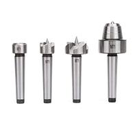 Oumefar Torno de Madera de Acero Live Center & Drive Spur Cup Arbor Set 4Pcs Torno Torneado Spur Cup Centros para Torno de Madera y Metal(MT1)