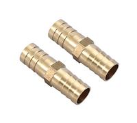 Oumefar Tubo Conector de Manguera de 2 Vías de Latón con Púas, para Aire, Agua, Gas, Conector Recto de 6/8/10/12/14/16/20 Mm (14mm(2 uds))