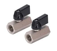 Oumefar Válvula de Bola de Latón de 2 Piezas, Rosca Hembra Doble G1/2, Interruptor de Rotación de 90 Grados, Válvula de Agua de Alta Presión para Plomería Doméstica, de Agua