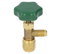 Oumefar Válvula de Refrigerante de Aire Acondicionado, Válvula de Tanque de Refrigerante SAE de 1/4 Pulgadas a Prueba de Cobre Abs, Antideslizante para Rosca de 7/16 Pulgadas Y 28unf