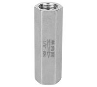 Oumefar Válvula de Retención de Aire de Rosca Hembra BSPP Hexagonal de Acero Inoxidable, 1/8 pulg. 1/4 pulg. 3/8 pulg. 1/2 pulg. para Conexión de Tubería de Gasóleo de Agua (1/8")