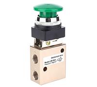 Oumefar Válvula Neumática Mecánica JM 06A para Control de Aire, Válvula de Accionamiento Manual de 2 Posiciones y 3 Vías con Pulsador y Retorno por Resorte, PT1, 4 Pulgadas, Aleac
