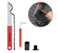 Oumers Herramienta de extracción de casete de bicicleta con látigo de cadena y llave de cadena Herramientas de extracción de piñón de bicicleta Removedor de manivela de bicicleta