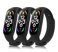 Oumida 3 Piezas Correa Compatible con Xiaomi Mi Band 7, Correa de Silicona Clásica, Pulsera de Repuesto Deportiva de TPU Suave para Xiaomi Mi Smart Band 7 (Negro+Negro+Negro)
