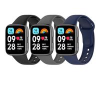 Oumida 3 Piezas Correa para Xiaomi Redmi Watch 3 Active para Mujer Hombre, Correas de Silicona, Deportiva Impermeable Pulseras de Repuesto para Redmi Watch 3 Active, (Negro/Gris/Azul Marino)