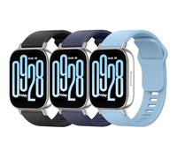 Oumida 3 Piezas Correas para Xiaomi Redmi Watch 5 Active/Redmi Watch 5 Lite Correa Mujer Hombre, Correa de silicona Original,Pulseras de Repuesto Deportiva Ajustable (Negro+Azul Oscuro+Azul Cielo)