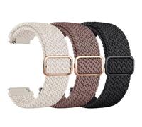 Oumida 3 Piezes Correa Compatible con Xiaomi Redmi Watch 5 Active/Redmi Watch 5 Lite, Pulseras de Repuesto de Nailon Elástico para Mujer y Hombre (Starlight/Humo Violeta/Negro)
