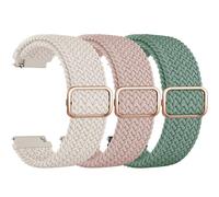 Oumida 3 Piezes Correa Compatible con Xiaomi Redmi Watch 5 Active/Redmi Watch 5 Lite, Pulseras de Repuesto de Nailon Elástico para Mujer y Hombre (Starlight/Rosa/Pino de Agujas Verde)