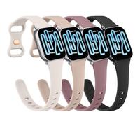 Oumida 4 Piezes Correas Compatible con Xiaomi Redmi Watch 5 Active/Redmi Watch 5 Lite, Pulseras de Repuesto Fina de Silicona Suave Impermeable (Negro/Humo Violeta/Té de Leche/Luz de Estrellas)