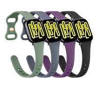 Oumida 4 Piezes Correas Compatible con Xiaomi Redmi Watch 5 Active/Redmi Watch 5 Lite, Pulseras de Repuesto Fina de Silicona Suave Impermeable (Negro/Gris Azulado/Verde Oliva/Morado Oscuro)