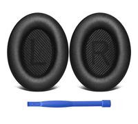 Oumida Almohadillas para Bose QuietComfort QC35 / QC35 II / QC15 / QC25 / QC45, Esponja Suave y Cuero Proteico, Almohadillas de Repuesto para Orejeras con Aislamiento de Ruido (Negro)