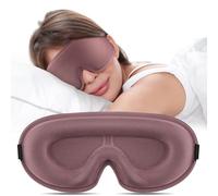 Oumida Antifaz 3D para dormir de lado, banda elástica ajustable, bloquea la luz y transpirable, antifaz para hombres y mujeres, para viajes, oficina, yoga (pasta de frijoles rosa)