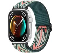 Oumida Compatible con Correa Huawei Watch Fit 3 para Hombre Mujer, Correas de Reloj de Nailon, Pulseras de Repuesto Deportiva de Tela Elástica Solo Loop para HUAWEI Watch FIT 3, Flecha Verde