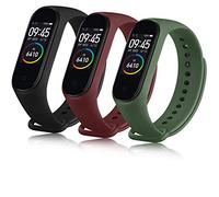 Oumida Correa Compatible con Xiaomi Mi Band 4 Xiaomi Mi Band 3, Pulseras Reloj Recambio Silicona Suave Original para Xiaomi Mi Smart Band 4 (Negro/Vino Rojo/Verde Musgo)