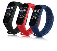 Oumida Correa Compatible con Xiaomi Mi Band 4 Xiaomi Mi Band 3, Pulseras Reloj Recambio Silicona Suave Original para Xiaomi Mi Smart Band 4 (Negro/Rojo/Azul)