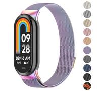 Oumida Correa Sólo para Correa Xiaomi Mi Band 8, Correas de Metal, Pulseras de Repuesto Ajustable de Acero Inoxidable con Imán para Xiaomi Mi Smart Band 8 Pulsera, Vistoso