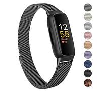 Oumida Pulsera compatible con Fitbit Inspire 3, acero inoxidable de, correa de metal con imán fuerte para hombre y mujer, negro