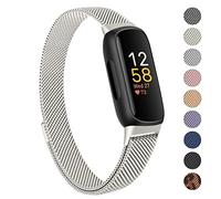Oumida Pulsera compatible con Fitbit Inspire 3, acero inoxidable de, correa de repuesto de metal con imán fuerte