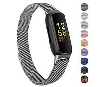 Oumida Pulsera compatible con Fitbit Inspire 3 pulsera para hombre y mujer, acero inoxidable de alta calidad, correa de repuesto de metal con imán fuerte para Fitbit Inspire 3, espacio gris