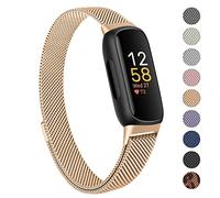 Oumida - Pulsera compatible con Fitbit Inspire 3, pulsera para mujer y hombre, pulsera premium de acero inoxidable con fuerte imán, correa de reloj para Fitbit Inspire 3, color oro rosa