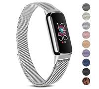 Oumida pulsera compatible con Fitbit Luxe para hombre y mujer, correa de repuesto de acero inoxidable con imán fuerte