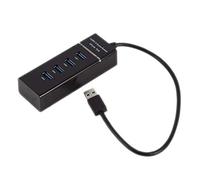 Oumij 4 Puertos USB 3.0 Adaptador Convertidor de Hub de Alta Velocidad Portátil Extender para Card Reader, 7/8 de Soporte, XP/Vista/Mac OS(Negro)