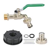 Oumuik Adaptador Grifo Deposito IBC de 1000 L,1/2 pulgadas, latón,Resistente al Óxido y Las Heladas, Adaptador tapa, Accesorios,Verde