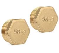 Oumuik Tapón de latón de rosca exterior de 3/4 pulgadas, accesorios, tapones ciegos, tapones para tubos, tapa final para jardín y tuberías de agua externas, tapa de tubo IG